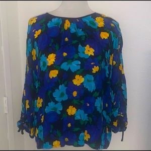 Zara Basic Floral Top SZ L